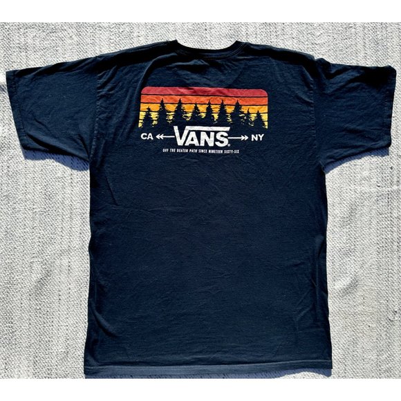 Vans Other - Vans Mens Large Blue T Shirt Crew Neck Short Sleeve Off The The Beaten Path Tree
